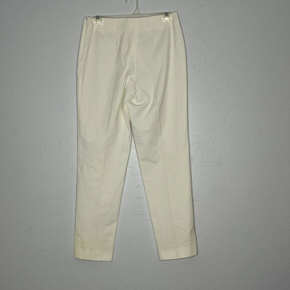 Gunnex Eggshell White Side Zip Skinny Ankle Pants COtton Blend Stretch Size 8 - Picture 5 of 9